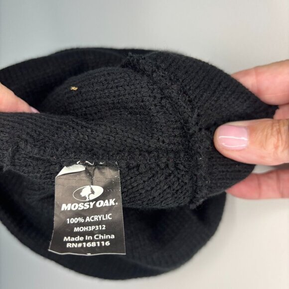 MOSSY OAK Knit Hat Mens OS Black Outdoor Active Hunting Fishing Hiking - Picture 4 of 4